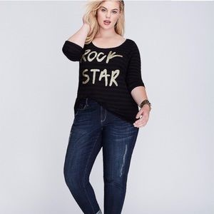 Lane Bryant Black Rock Star Top Plus Size 14/16